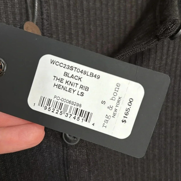 NWT RAG & BONE women’s The Knit Rib Henley in black size small - Picture 4 of 8